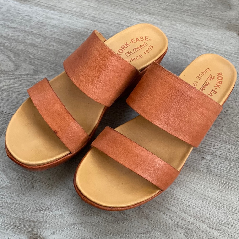 Kork-Ease Kane Leather Platform Wedge Sandals